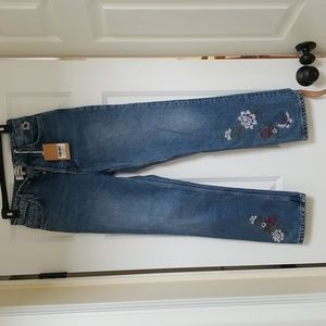 REFORMATION Cynthia High Rise Straight Embroidered Jeans